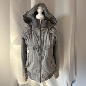 Horny Toad Women’s Small Grey Insulated Utility Jacket With Removable Hood